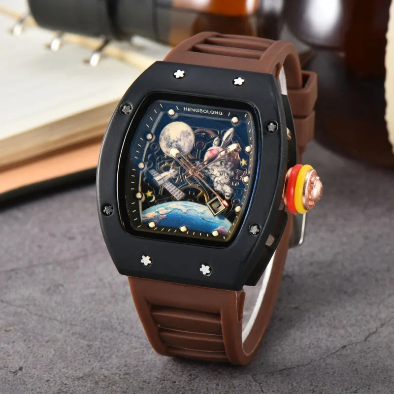 Fashion Tonneau Men Watch Luxury Luminous Waterproof Date Sport Quartz Watches Men Steel Band Men Wristwatch Relogio Masculino