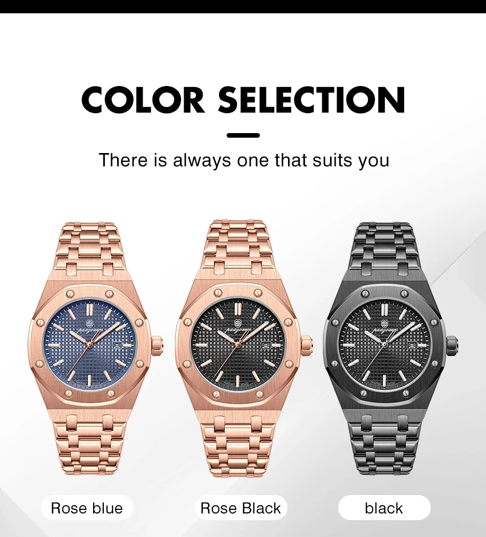 PAAZOMU Business Man Waterproof Watch stainless steel
