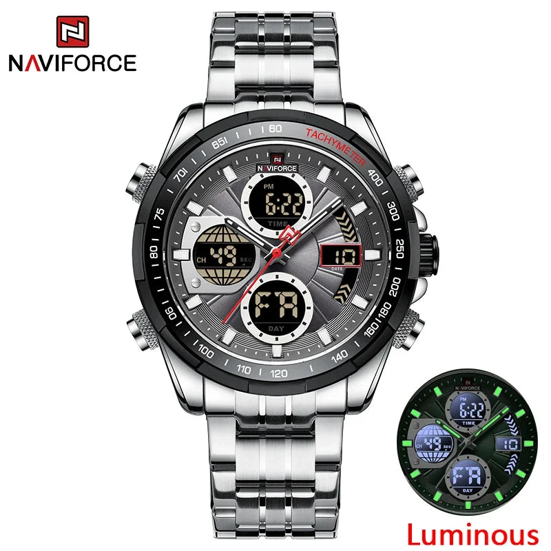 NAVIFORCE Mens Watches Stainless Steel Waterproof