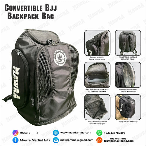 Convertible 48-72L Foldable BJJ MMA Duffel Backpack Shoe Compartment Tactical Training Sports Gym Laptop Hot/Cold Zipper