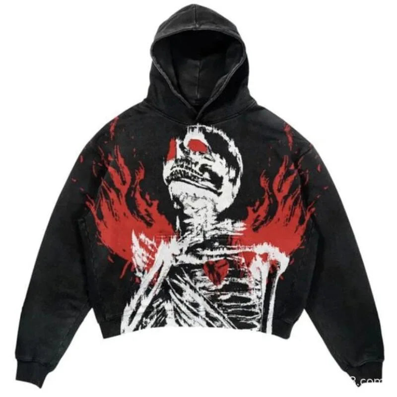 Skull Letter Printed Hoodie For Men & Women