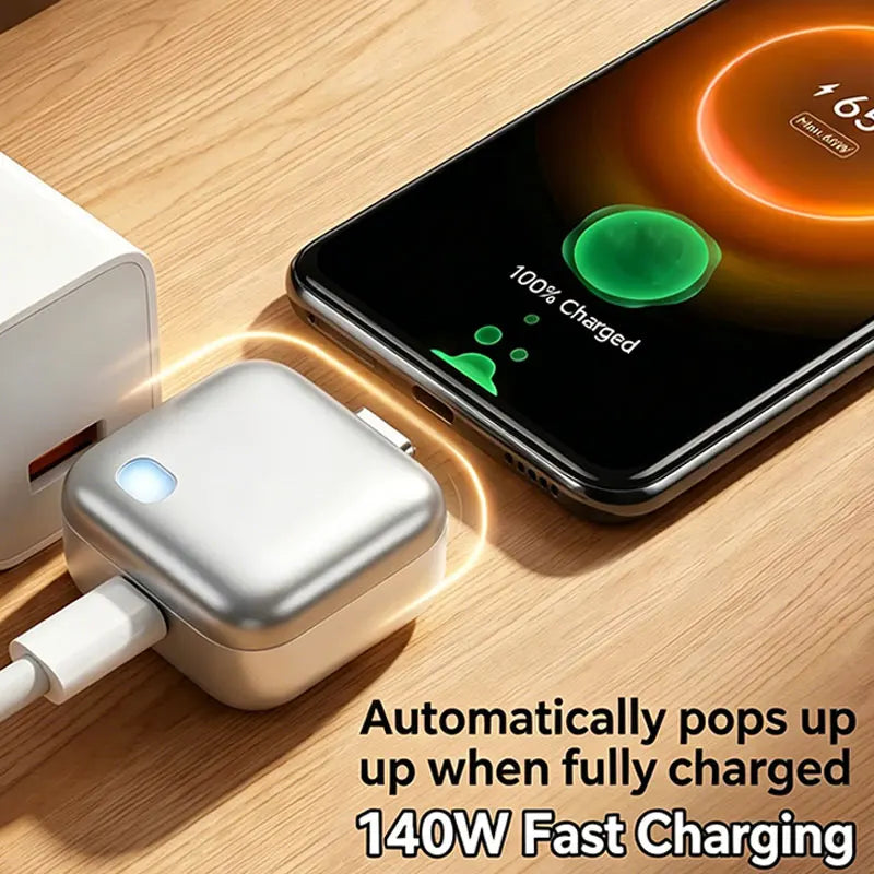 140W Fast Charging Type C Adapter, Auto-Unplug Function Night charging Overcharge Protection C-port devices Phones ,earphone