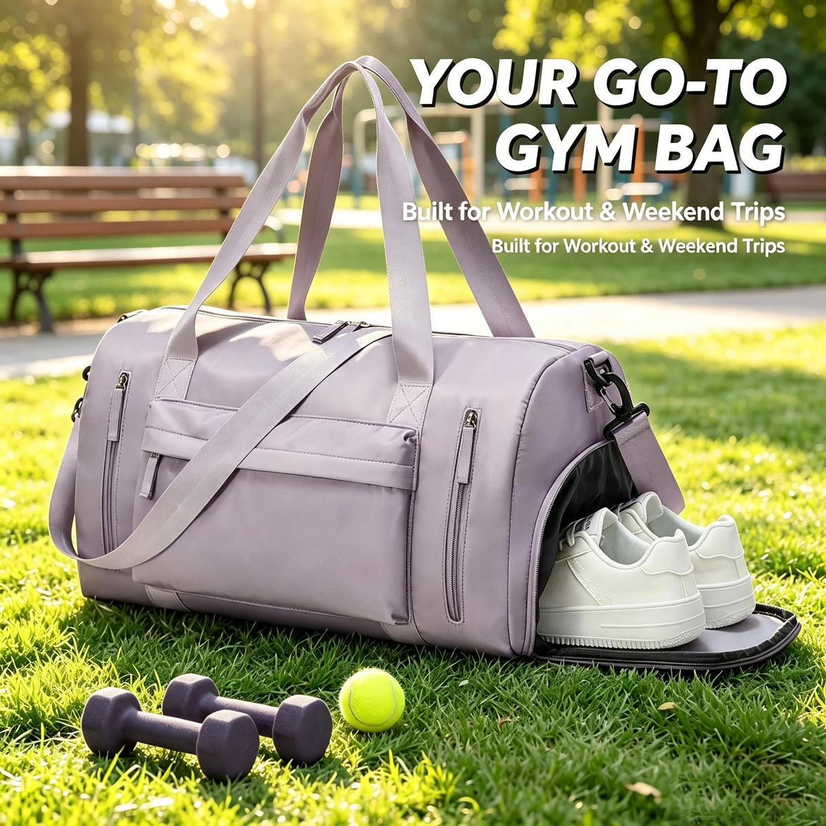 Men's Sports Fitness Bag Sports Travel Bag Water Resistant, Dry and Wet, Training Sports Bag for Gym, Portable Shoulder Pack