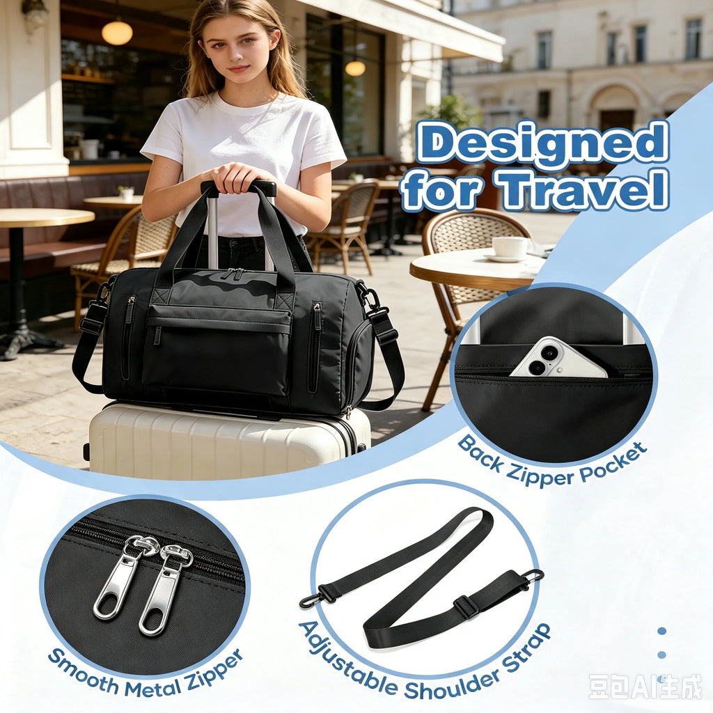 Men's Sports Fitness Bag Sports Travel Bag Water Resistant, Dry and Wet, Training Sports Bag for Gym, Portable Shoulder Pack