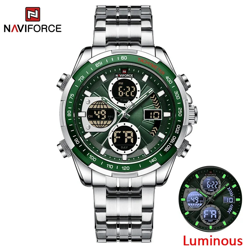 NAVIFORCE Mens Watches Stainless Steel Waterproof