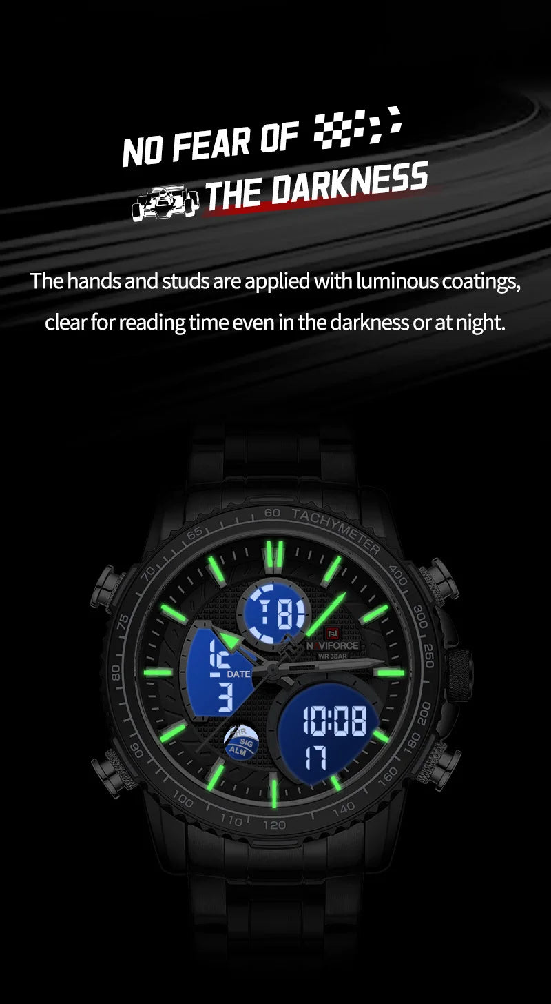 NAVIFROCE Men watches Luminous Business Fashion Man Watch Waterproof Military Watch