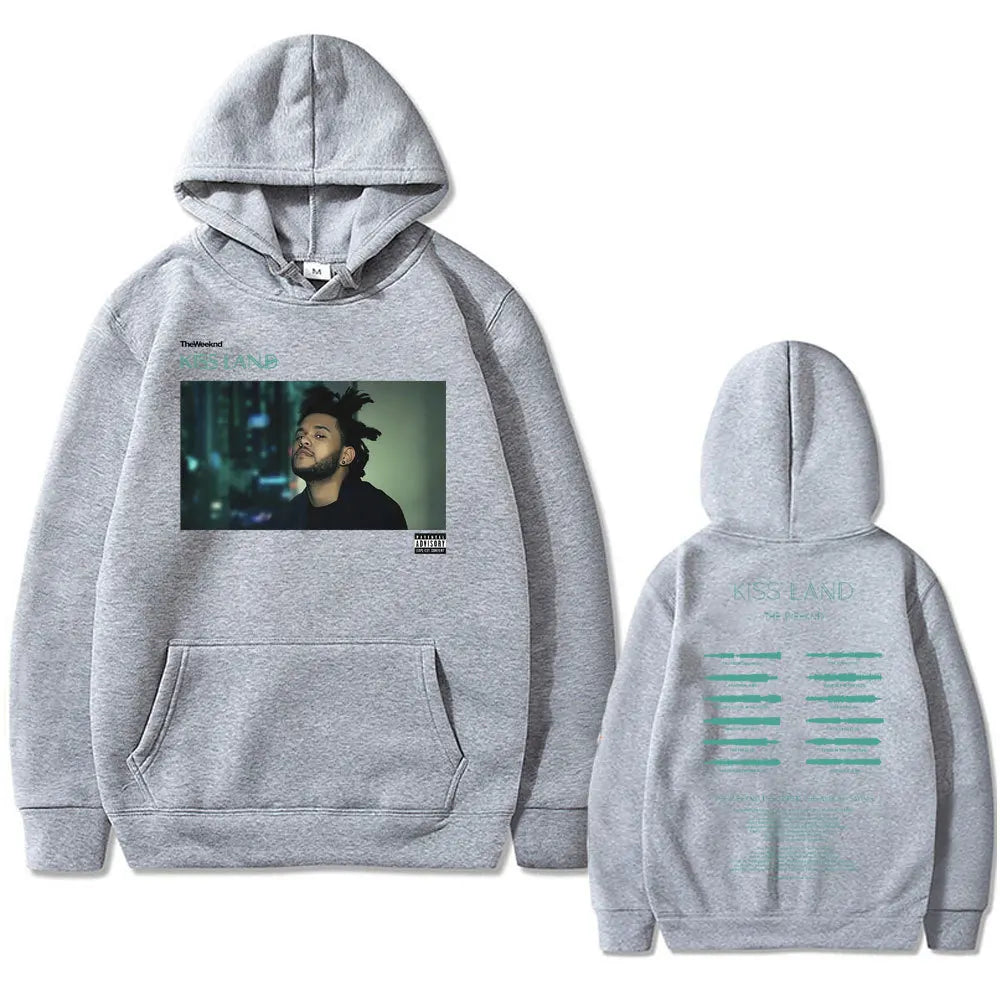 Weeknd Kiss Land Double Sided print men‘s Autumn fleece Hoodie Regular fit