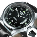 WINNER Business Automatic Watch for Men  Black Dial Fashion Leather Strap Luxury Brand Mechanical Watches