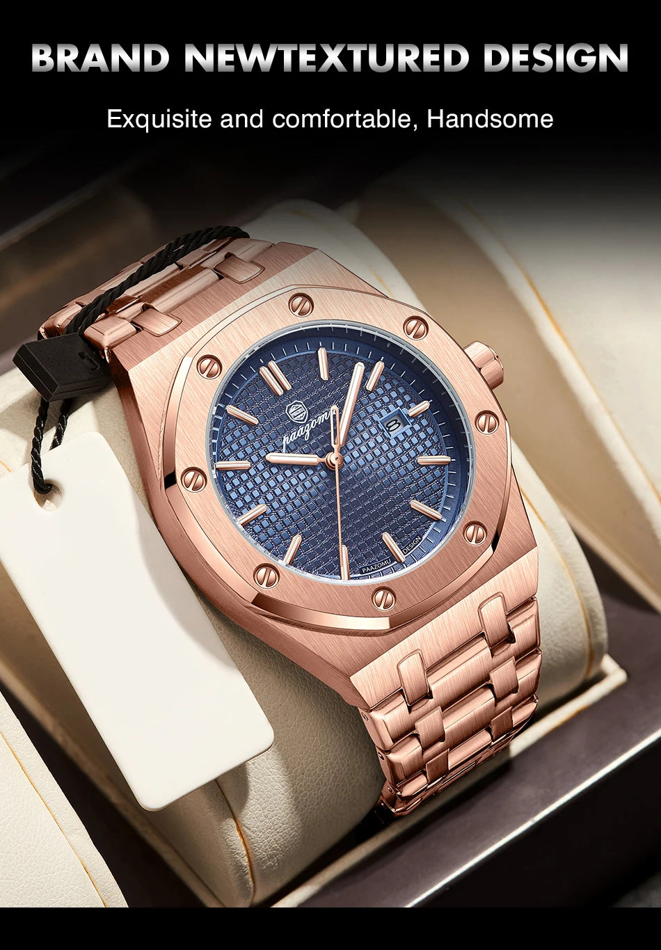 PAAZOMU Business Man Waterproof Watch stainless steel