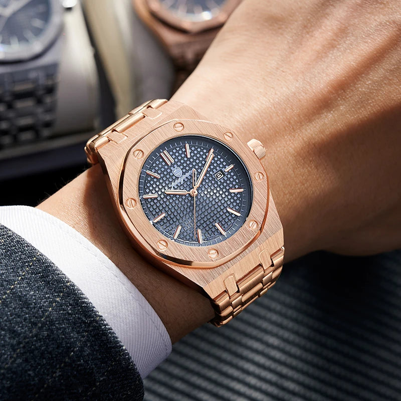 PAAZOMU Business Man Waterproof Watch stainless steel