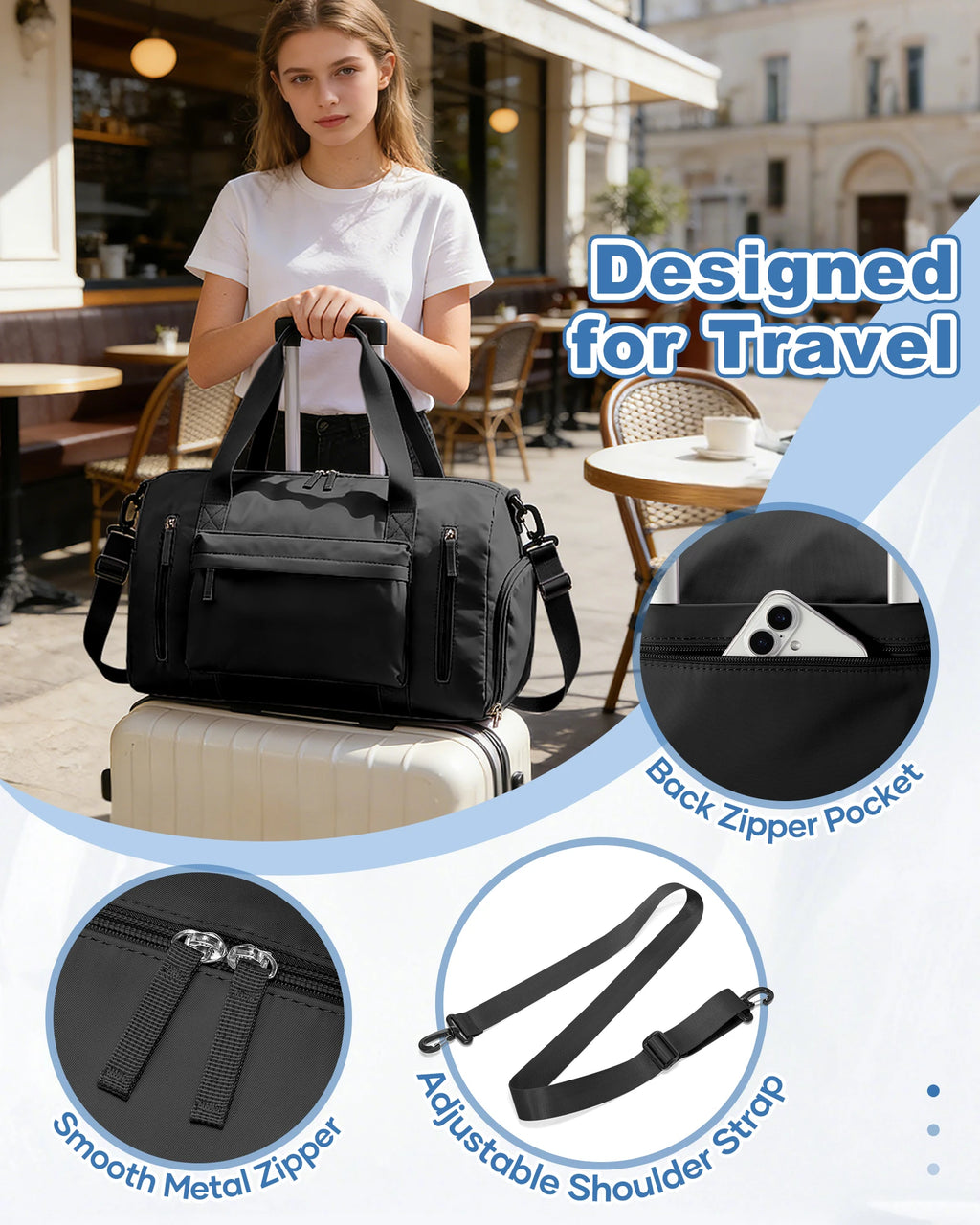 Men's Sports Fitness Bag Sports Travel Bag Water Resistant, Dry and Wet, Training Sports Bag for Gym, Portable Shoulder Pack