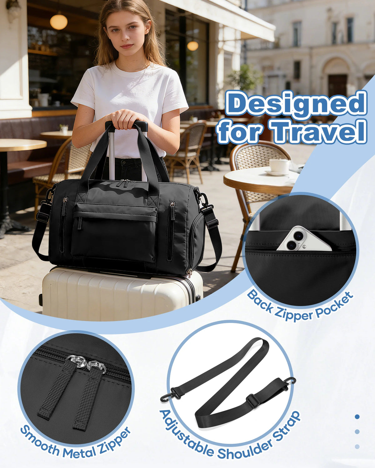 Men's Sports Fitness Bag Sports Travel Bag Water Resistant, Dry and Wet, Training Sports Bag for Gym, Portable Shoulder Pack