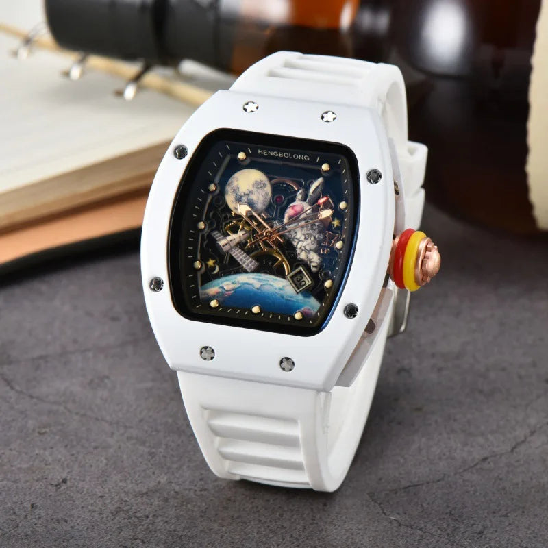 Fashion Tonneau Men Watch Luxury Luminous Waterproof Date Sport Quartz Watches Men Steel Band Men Wristwatch Relogio Masculino