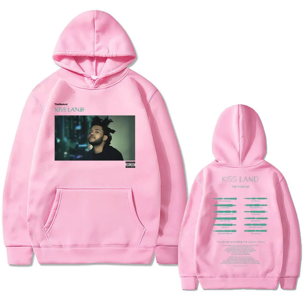 Weeknd Kiss Land Double Sided print men‘s Autumn fleece Hoodie Regular fit