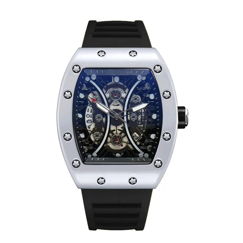 Men's Watch Light Luxury Brand Wine Barrel dial Fashionable Night Glow Sports Watch