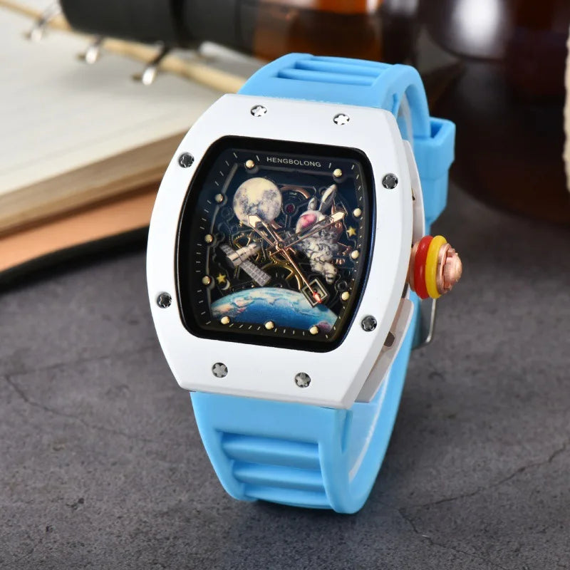 Fashion Tonneau Men Watch Luxury Luminous Waterproof Date Sport Quartz Watches Men Steel Band Men Wristwatch Relogio Masculino