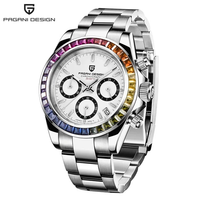 2026 PAGANI DESIGN New Rainbow Bezel Sport Watch Men Quartz