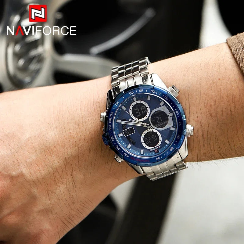 NAVIFORCE Mens Watches Stainless Steel Waterproof