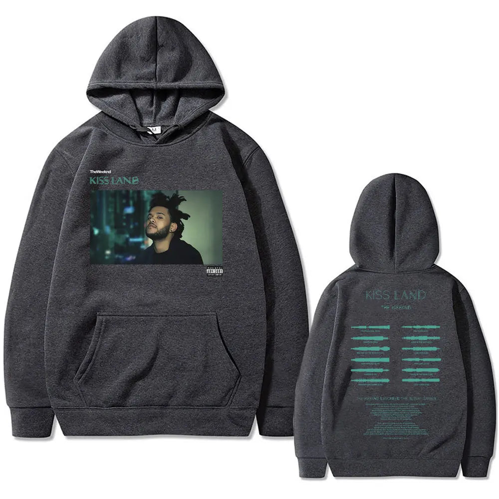 Weeknd Kiss Land Double Sided print men‘s Autumn fleece Hoodie Regular fit