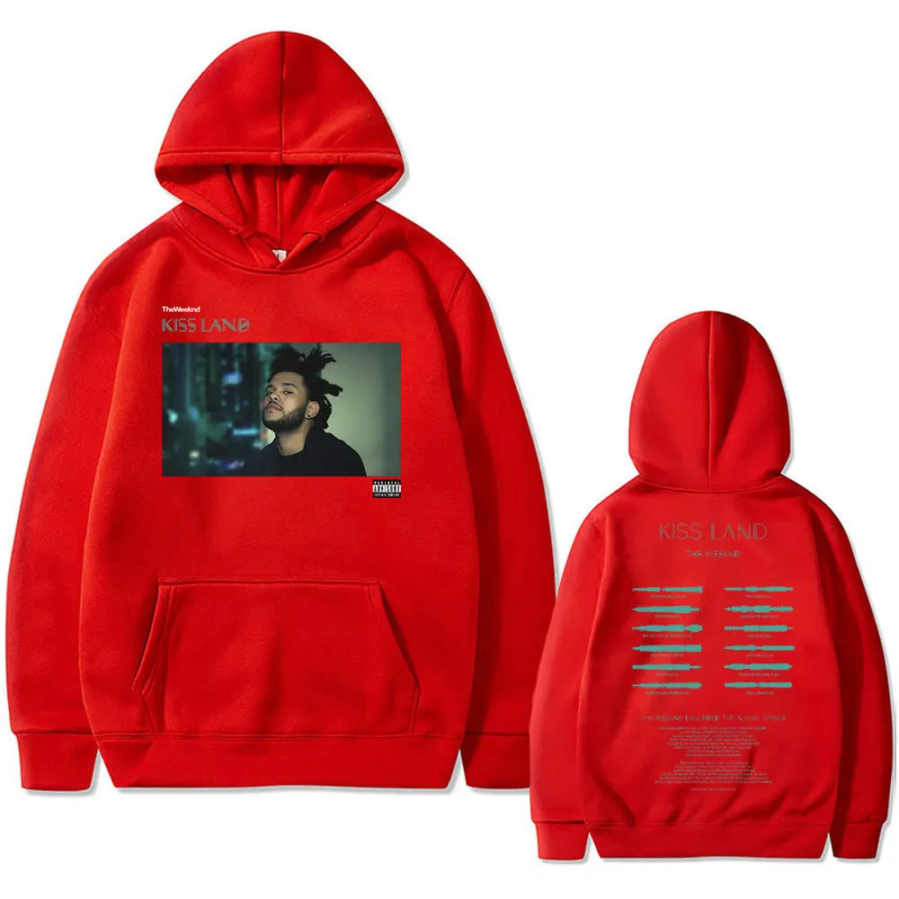 Weeknd Kiss Land Double Sided print men‘s Autumn fleece Hoodie Regular fit
