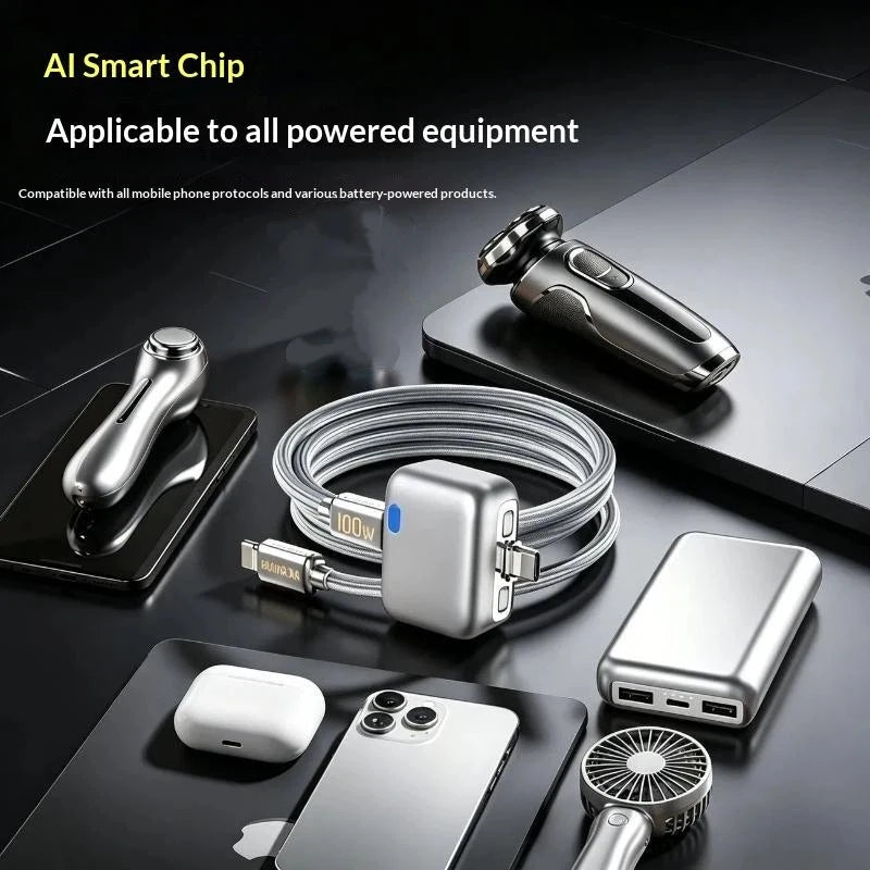 140W USB-C Fast Charging Adapter With Auto Self-Unplug Feature Auto Disconnect When Full Battery Protection Overcharge Guard