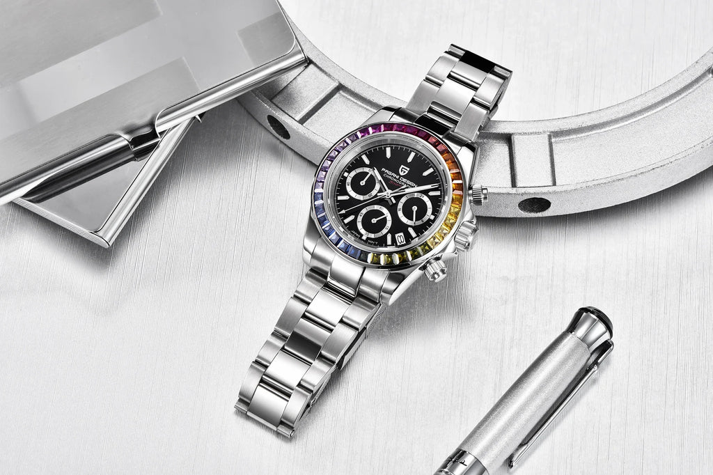 2026 PAGANI DESIGN New Rainbow Bezel Sport Watch Men Quartz