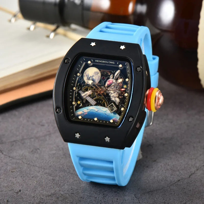 Fashion Tonneau Men Watch Luxury Luminous Waterproof Date Sport Quartz Watches Men Steel Band Men Wristwatch Relogio Masculino