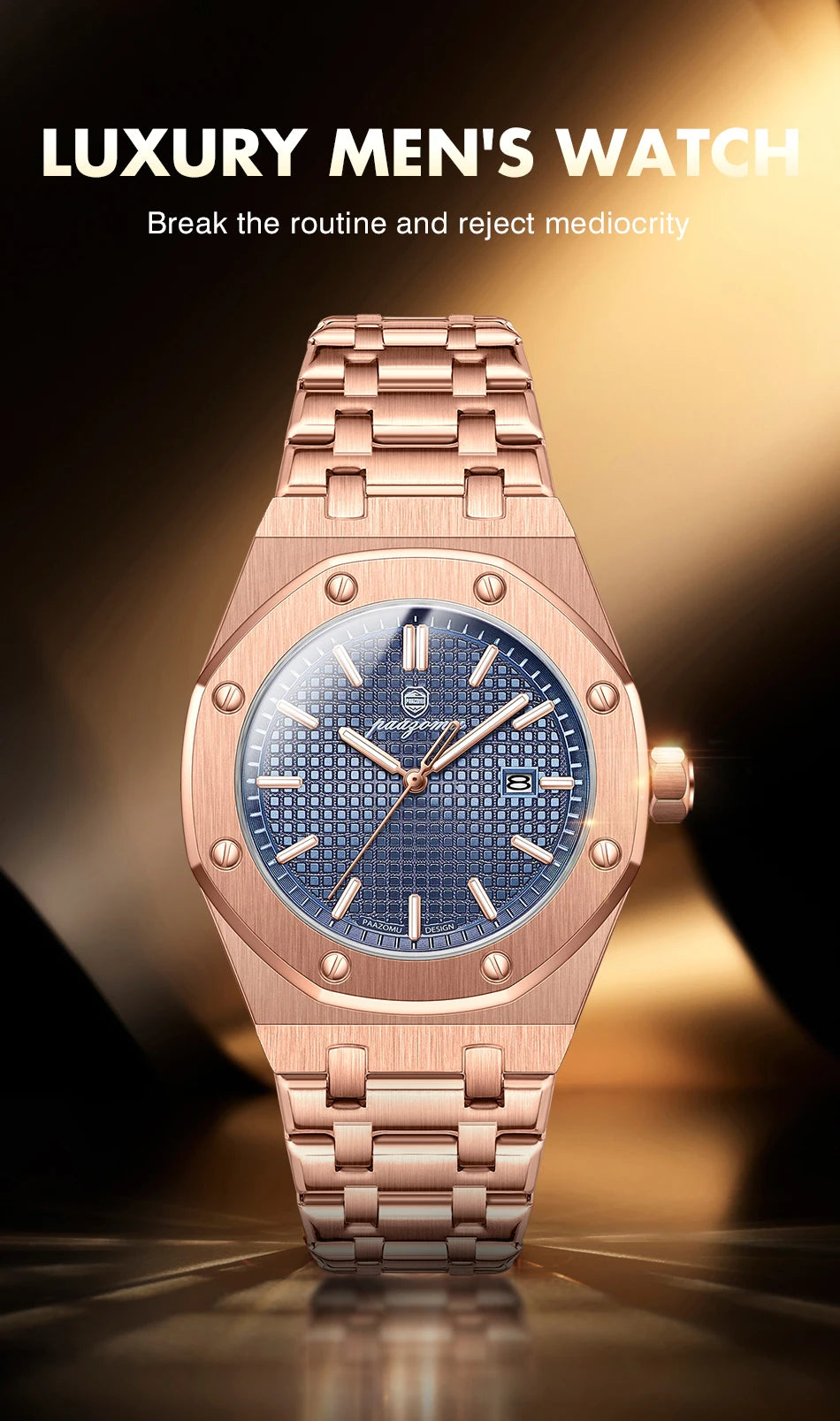 PAAZOMU Business Man Waterproof Watch stainless steel