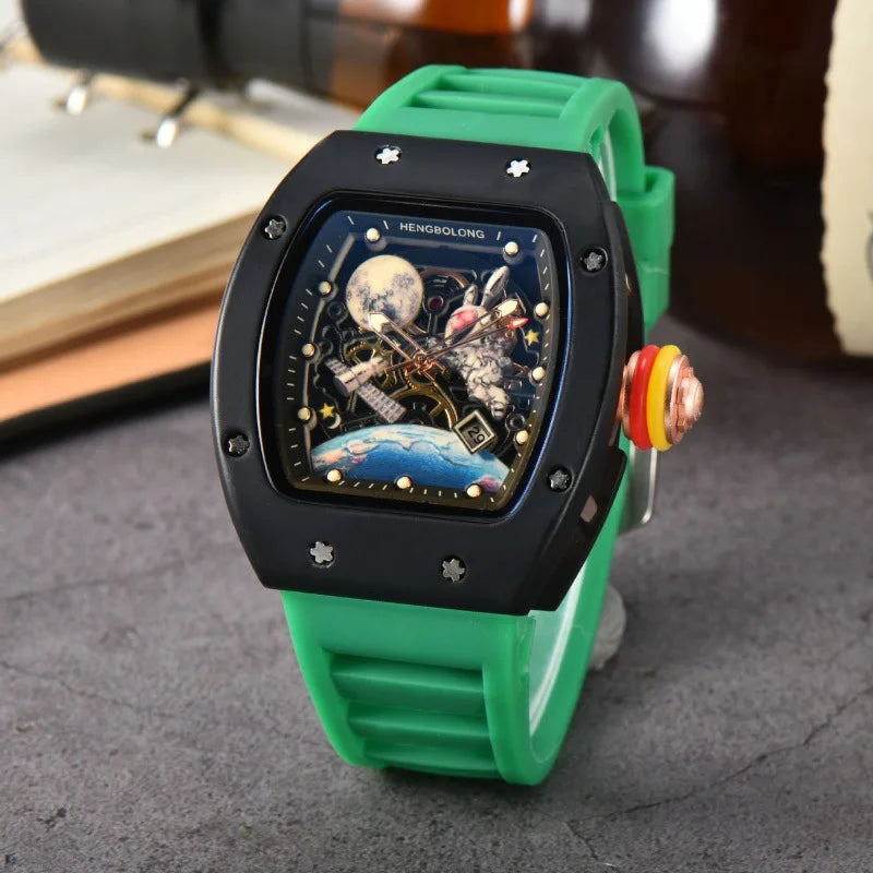 Fashion Tonneau Men Watch Luxury Luminous Waterproof Date Sport Quartz Watches Men Steel Band Men Wristwatch Relogio Masculino
