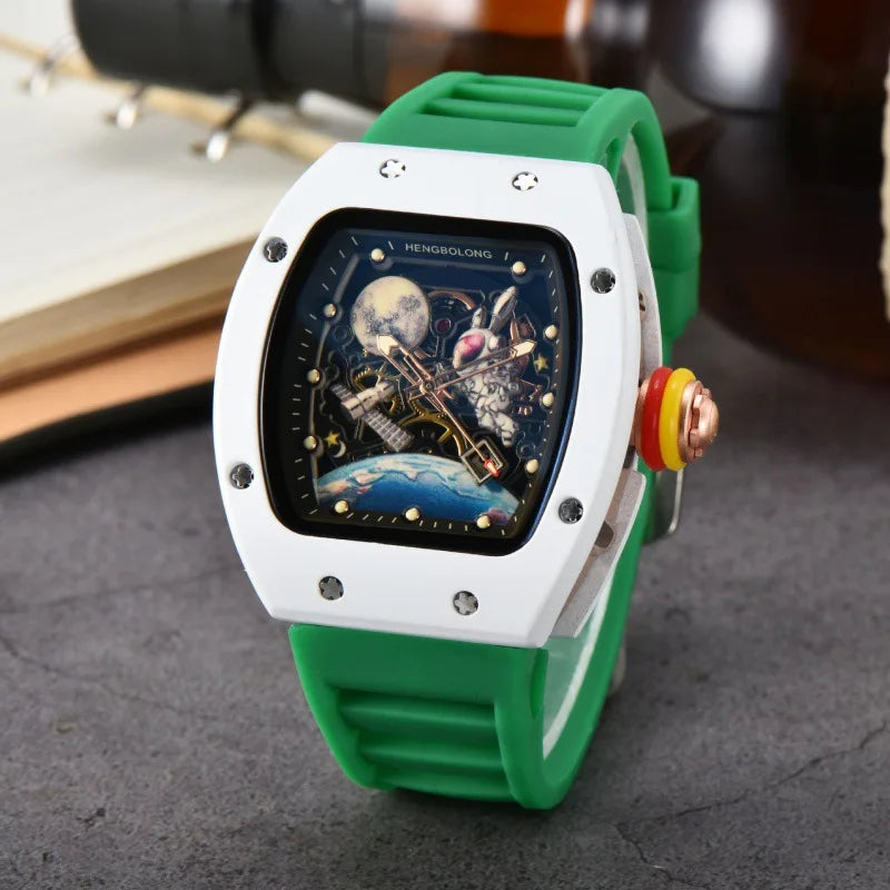 Fashion Tonneau Men Watch Luxury Luminous Waterproof Date Sport Quartz Watches Men Steel Band Men Wristwatch Relogio Masculino