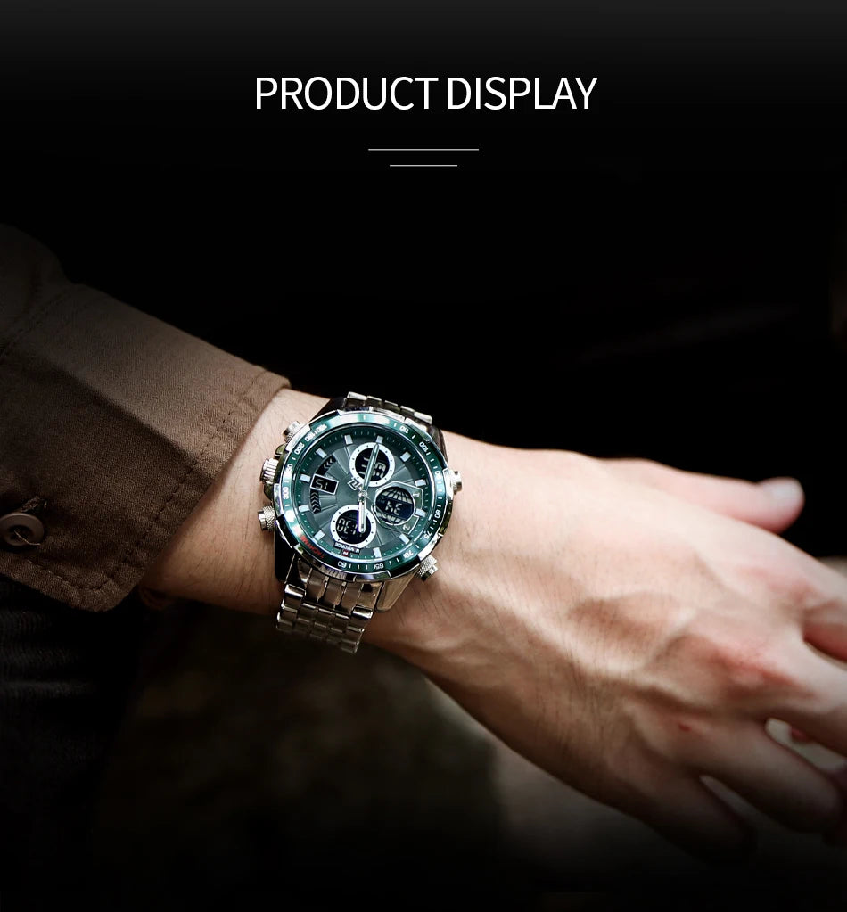 NAVIFORCE Mens Watches Stainless Steel Waterproof