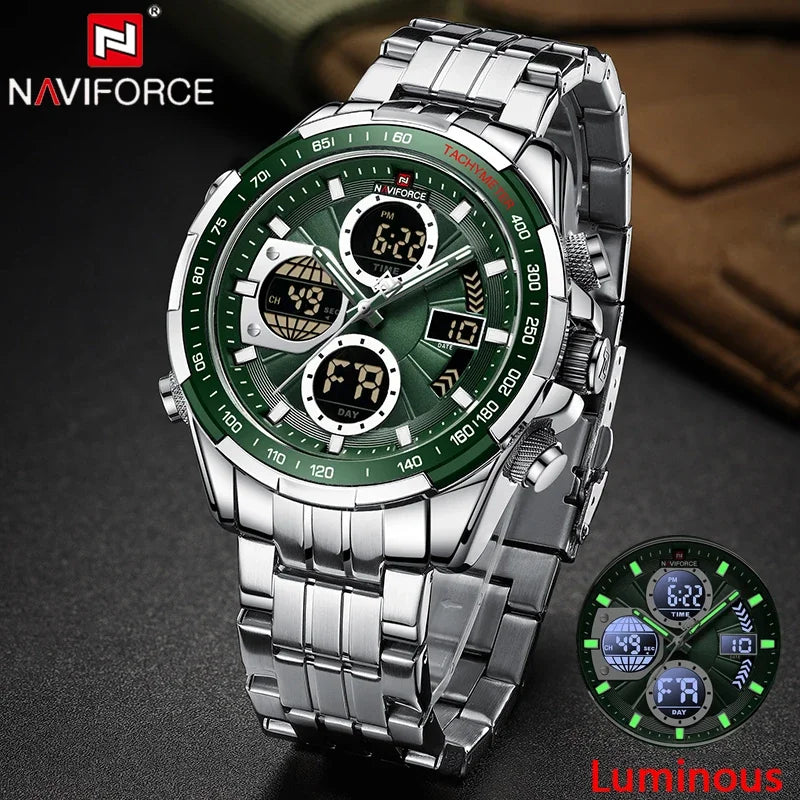 NAVIFORCE Mens Watches Stainless Steel Waterproof