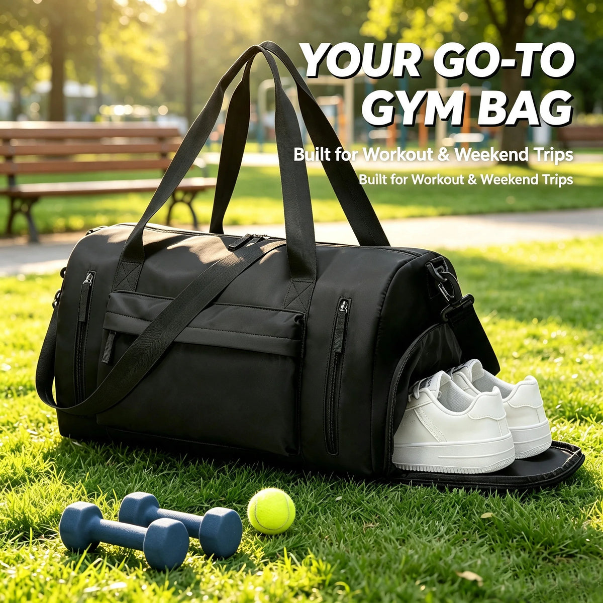 Men's Sports Fitness Bag Sports Travel Bag Water Resistant, Dry and Wet, Training Sports Bag for Gym, Portable Shoulder Pack