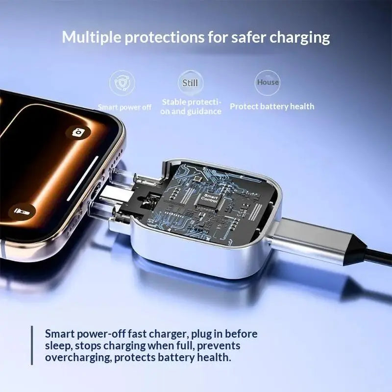 1PC 140W USB-C Fast Charging Adapter With Auto Self-Unplug Feature Auto Disconnect When Full Battery Protection Overcharge Guard