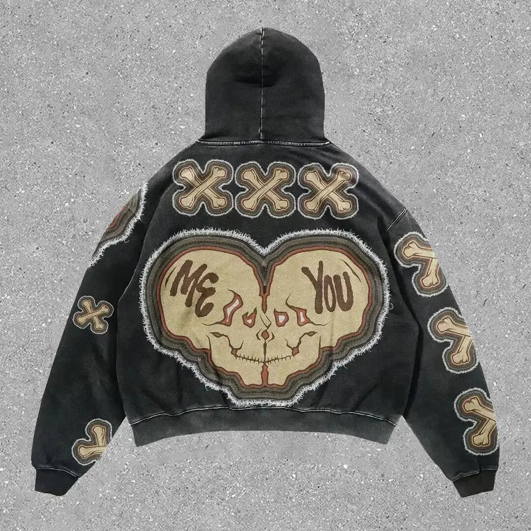 Skull Letter Printed Hoodie For Men & Women