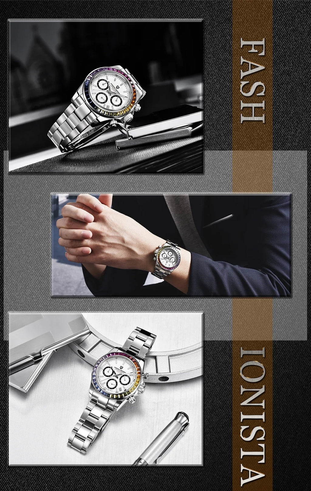 2026 PAGANI DESIGN New Rainbow Bezel Sport Watch Men Quartz
