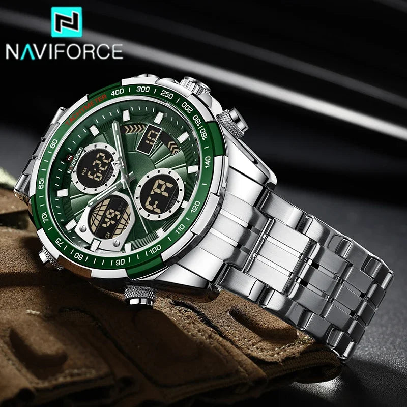NAVIFORCE Mens Watches Stainless Steel Waterproof