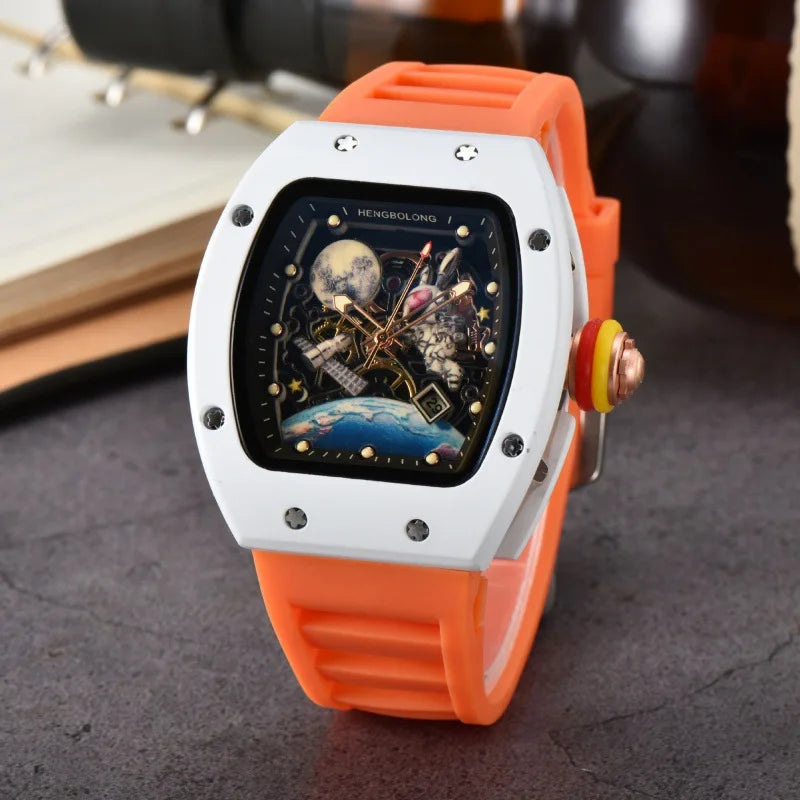 Fashion Tonneau Men Watch Luxury Luminous Waterproof Date Sport Quartz Watches Men Steel Band Men Wristwatch Relogio Masculino