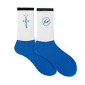 Blue White Lightning Mens Mid Calf Socks