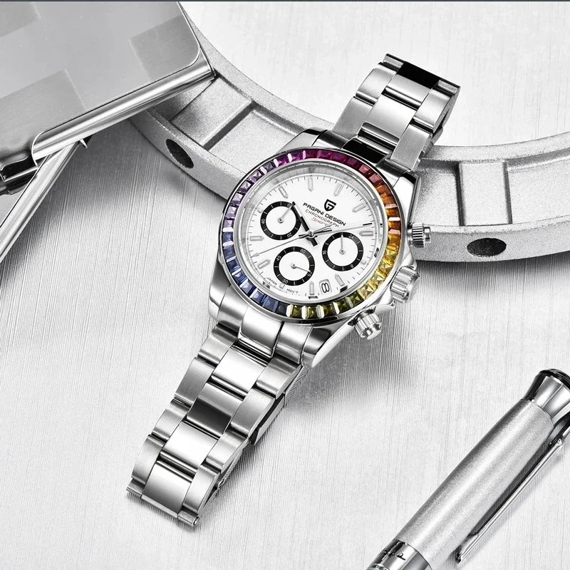 2026 PAGANI DESIGN New Rainbow Bezel Sport Watch Men Quartz