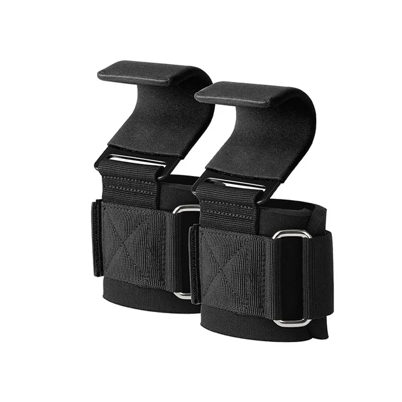 Widen Weight Lifting Hook Grips Wrist Wraps Non-slip Rubber Coating Gym Fitness Hook Weight Strap Pull-Ups Power Lifting Glove