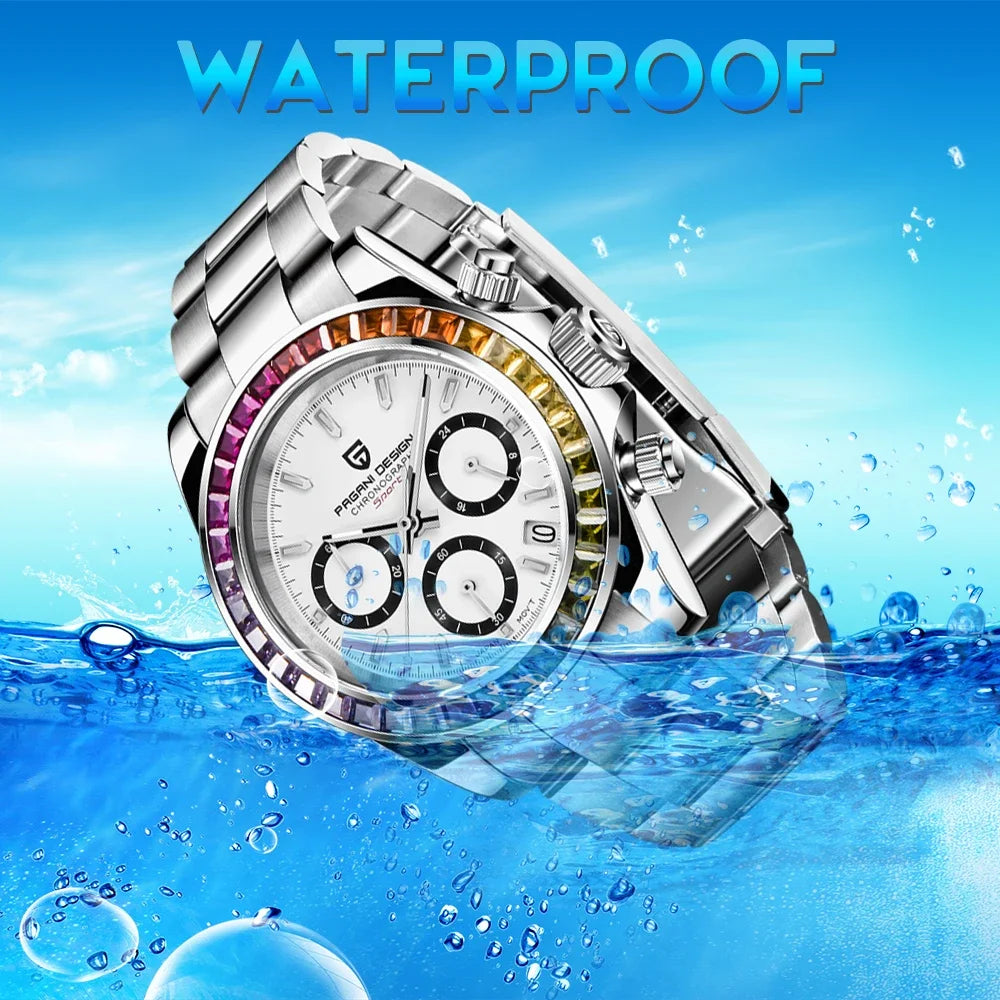 2026 PAGANI DESIGN New Rainbow Bezel Sport Watch Men Quartz