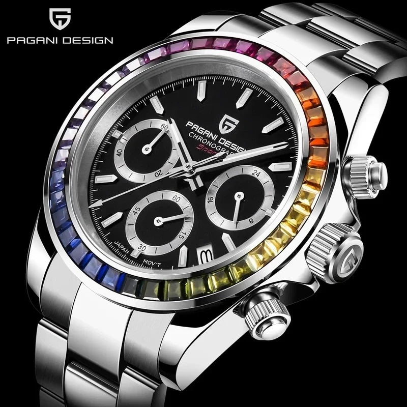2026 PAGANI DESIGN New Rainbow Bezel Sport Watch Men Quartz