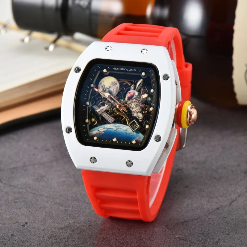 Fashion Tonneau Men Watch Luxury Luminous Waterproof Date Sport Quartz Watches Men Steel Band Men Wristwatch Relogio Masculino