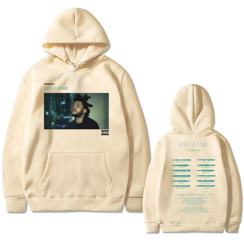 Weeknd Kiss Land Double Sided print men‘s Autumn fleece Hoodie Regular fit