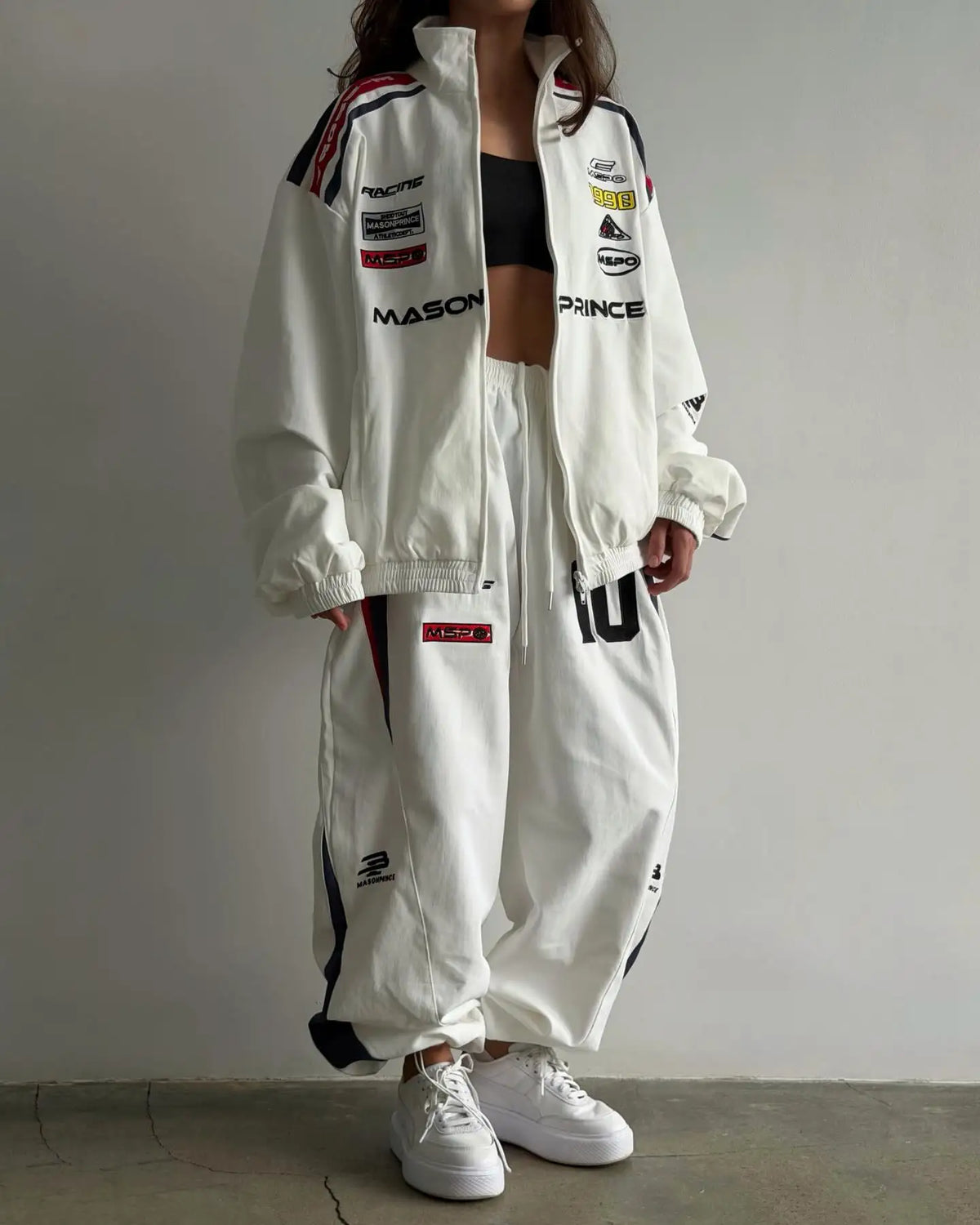 Vintage Motorcycle Unisex’s Street Bomber Sports Jacket &Jogging Pants 2-piece Set
