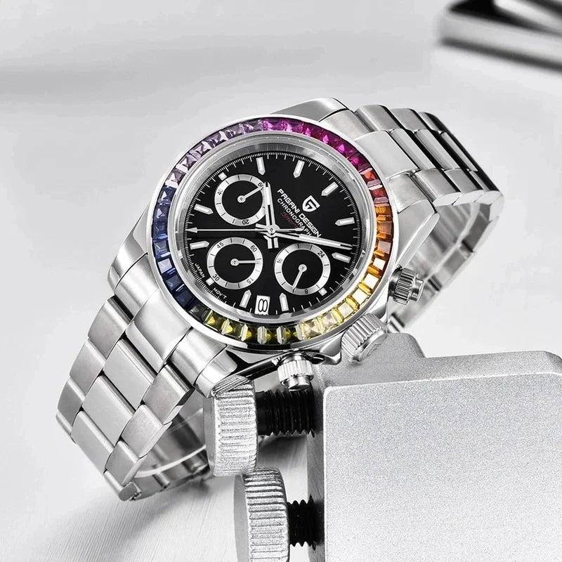 2026 PAGANI DESIGN New Rainbow Bezel Sport Watch Men Quartz