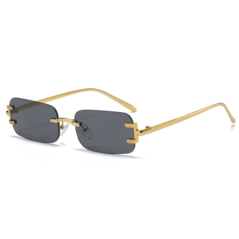 Protective Glasses New Rimless Rectangle Metal Frames Sunglasses Women Fashion