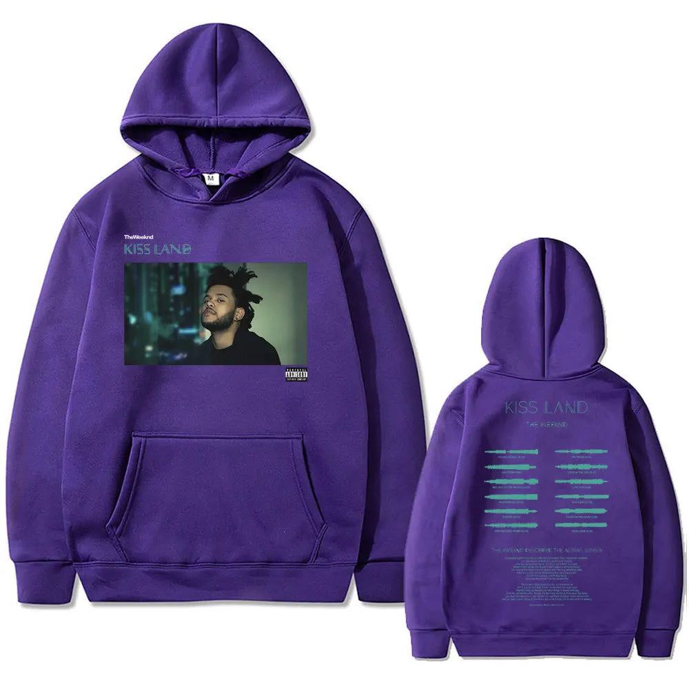 Weeknd Kiss Land Double Sided print men‘s Autumn fleece Hoodie Regular fit