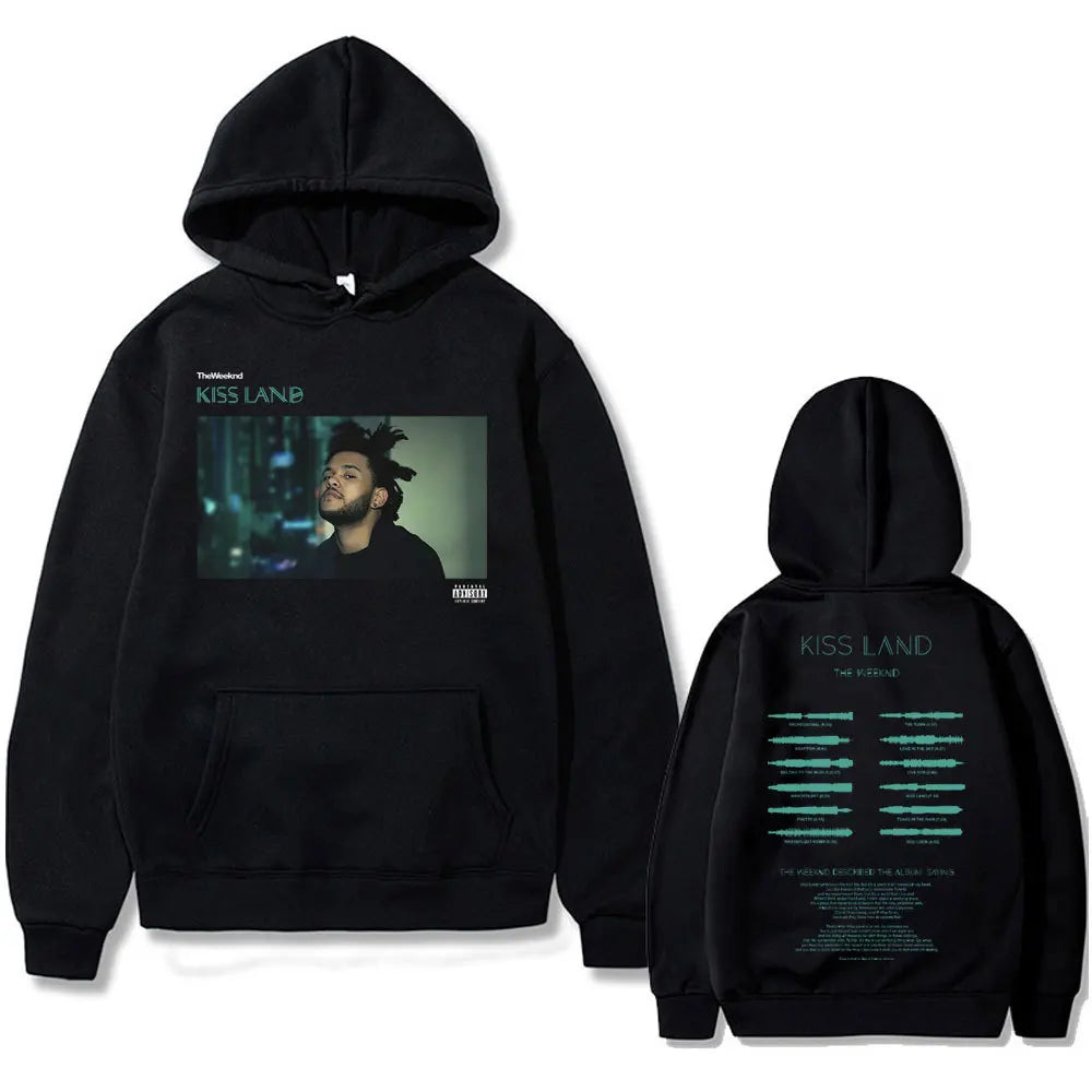 Weeknd Kiss Land Double Sided print men‘s Autumn fleece Hoodie Regular fit